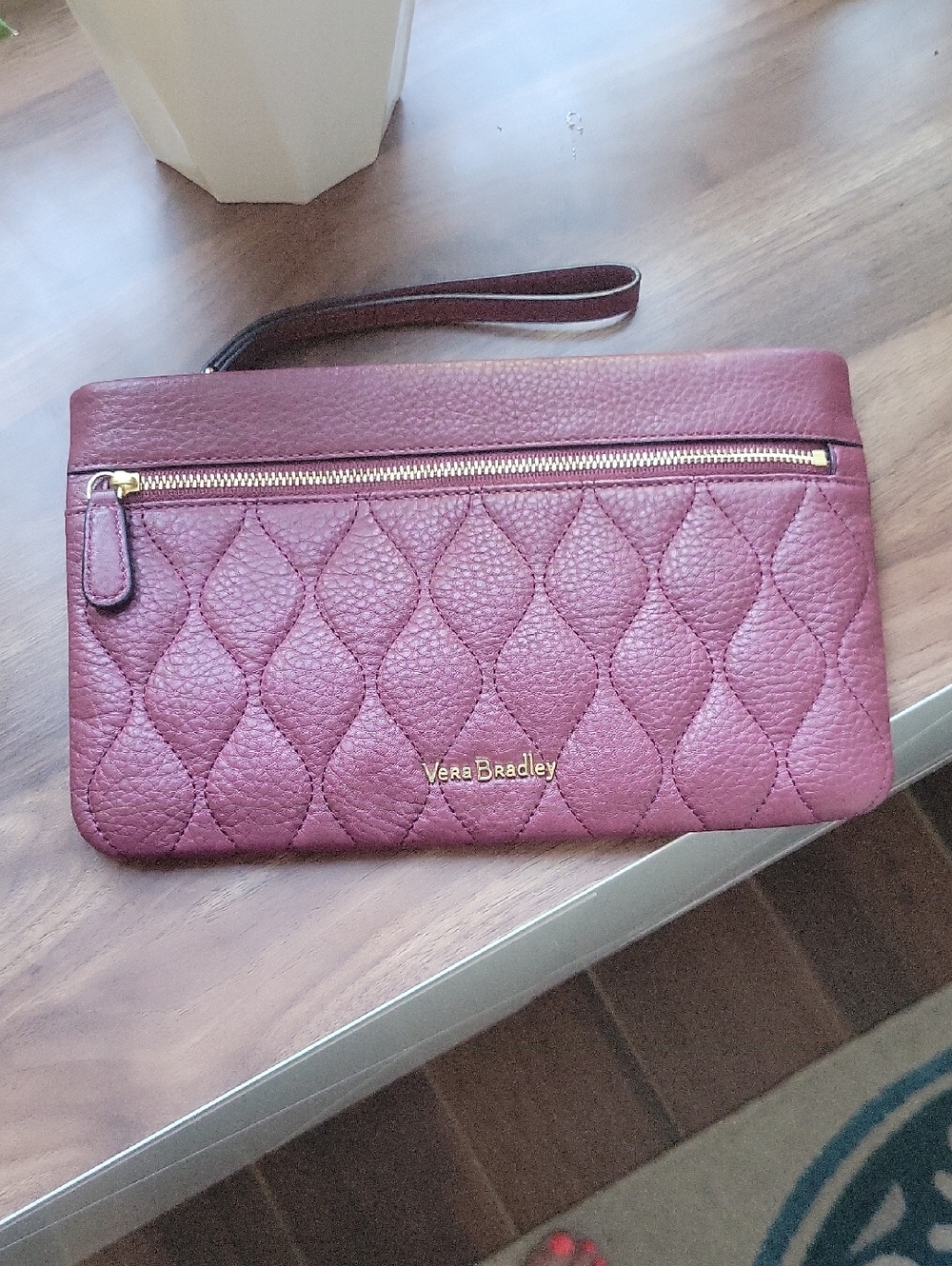 Vera Bradley Burgundy Quilted Wristlet Clutch
